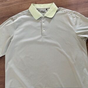 PING Men's Pale Green Striped Golf Polo